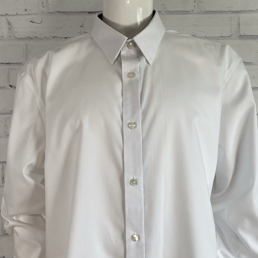 UNTUCKit Shirt Men's 3XL Long Sleeve Button Up Wrinkle Free Las Cases White - Picture 3 of 16